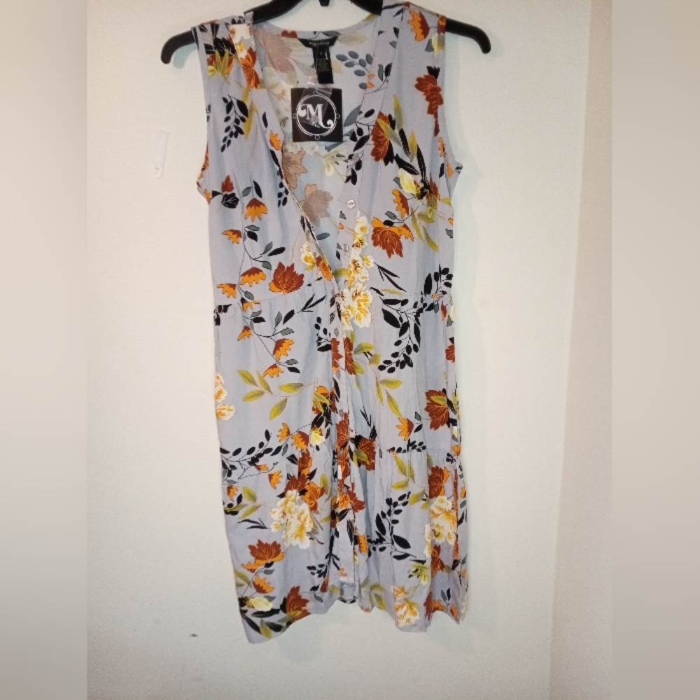 NWT | MILLENIUM GREY FLORAL PRINT DRESS | SIZE SMALL